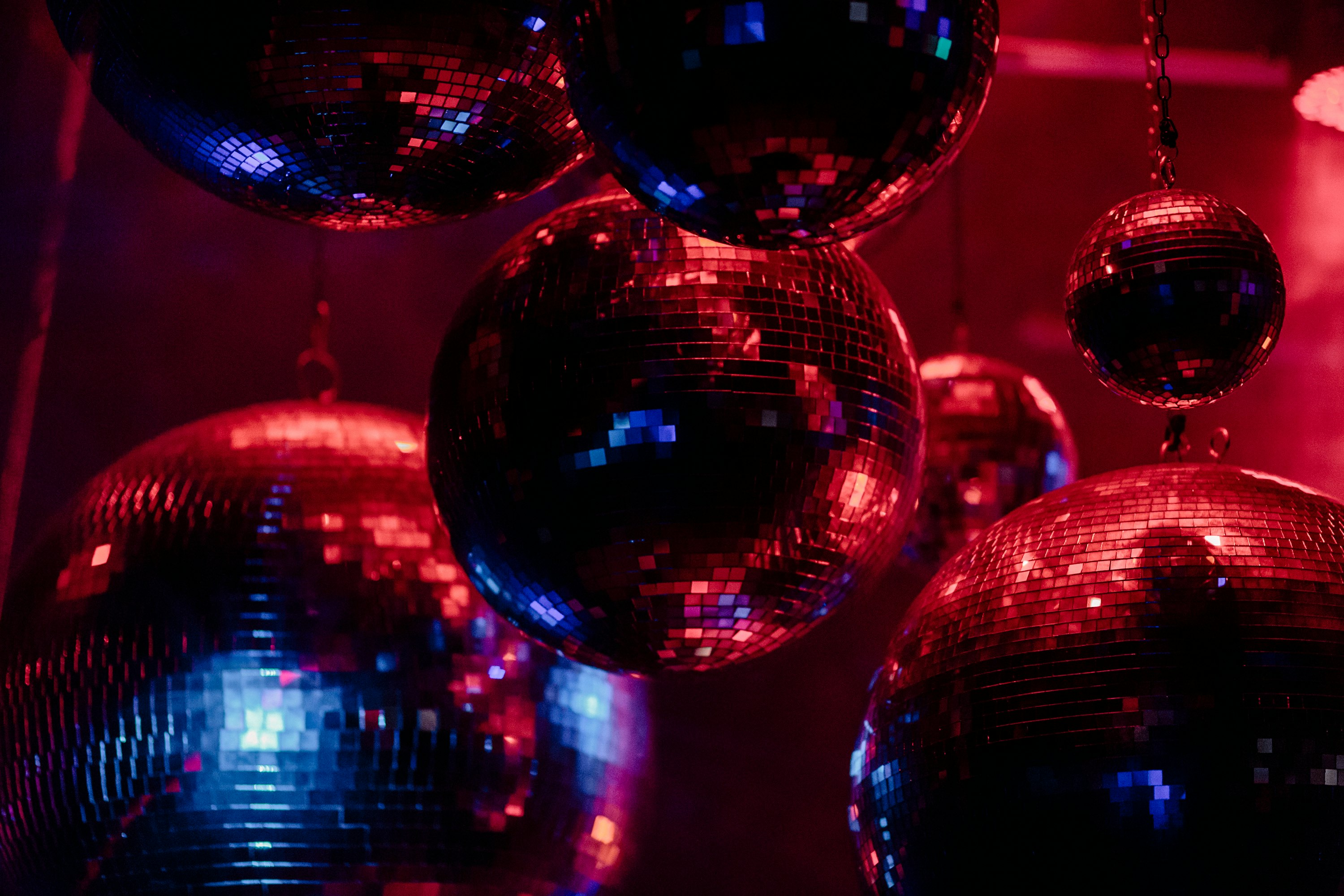 red and blue ball decor